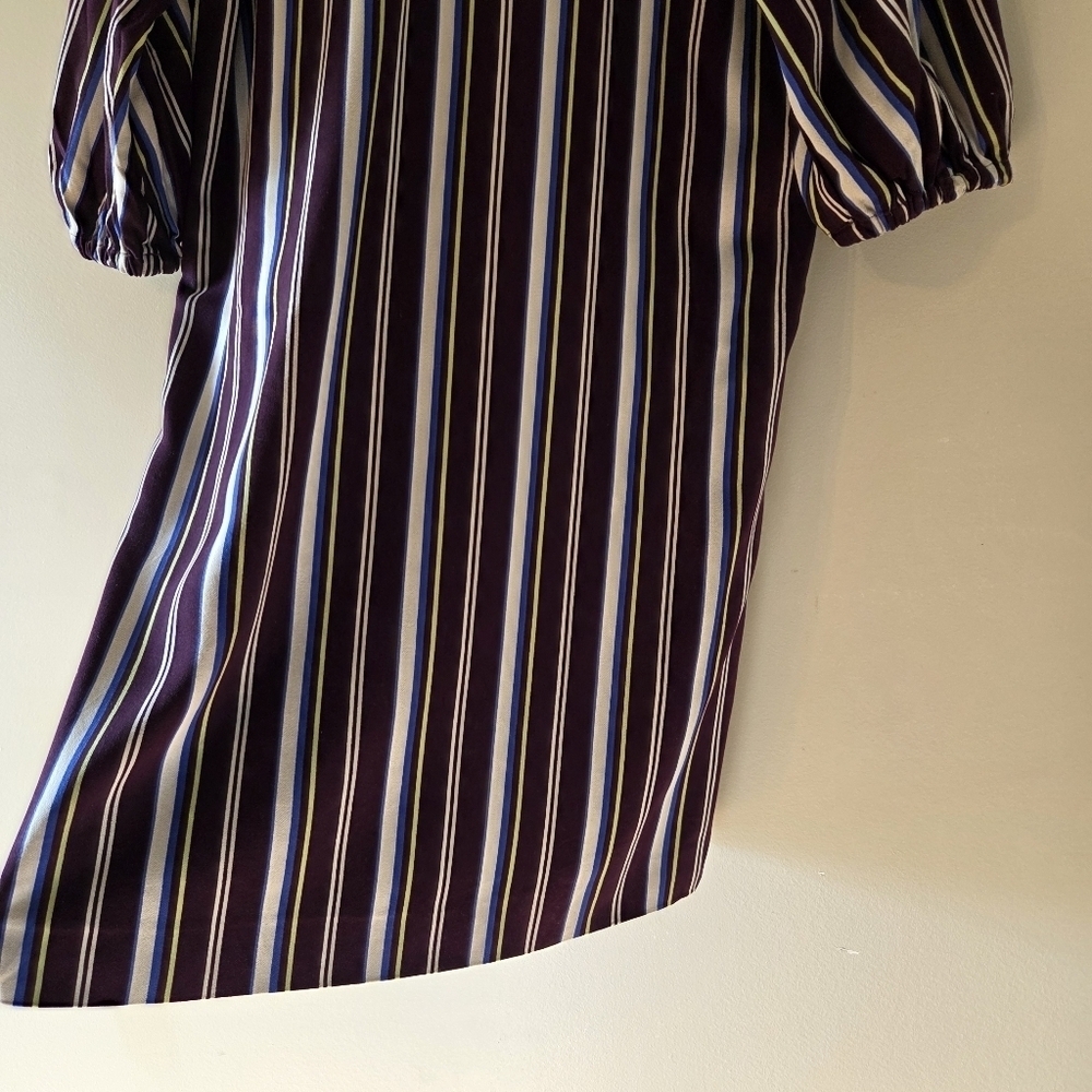 Alysi Creme Bohemian Casual Striped Midi Women's Dress Size 8 - Picture 11 of 15